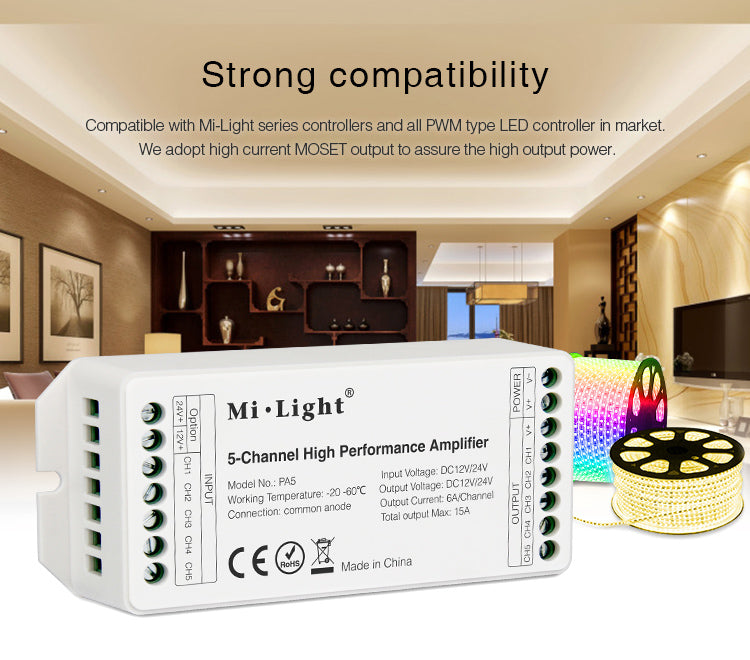 LED Controller 5-Channel Signal Amplifier