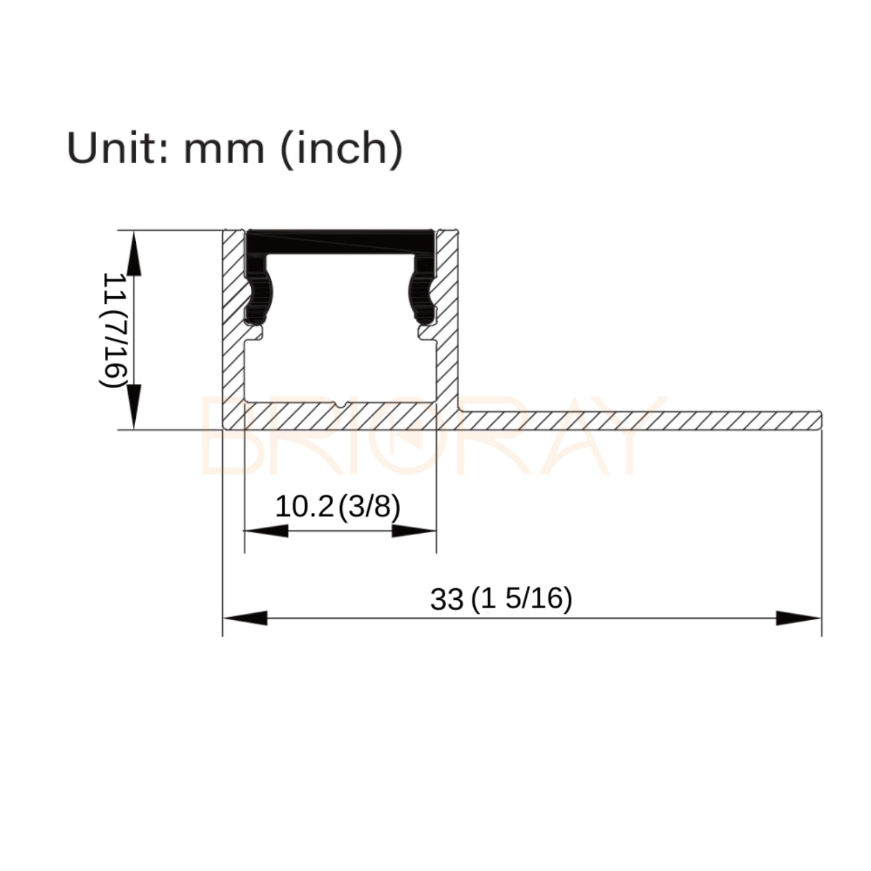LED Aluminium Profile Hardscape 1M Kit